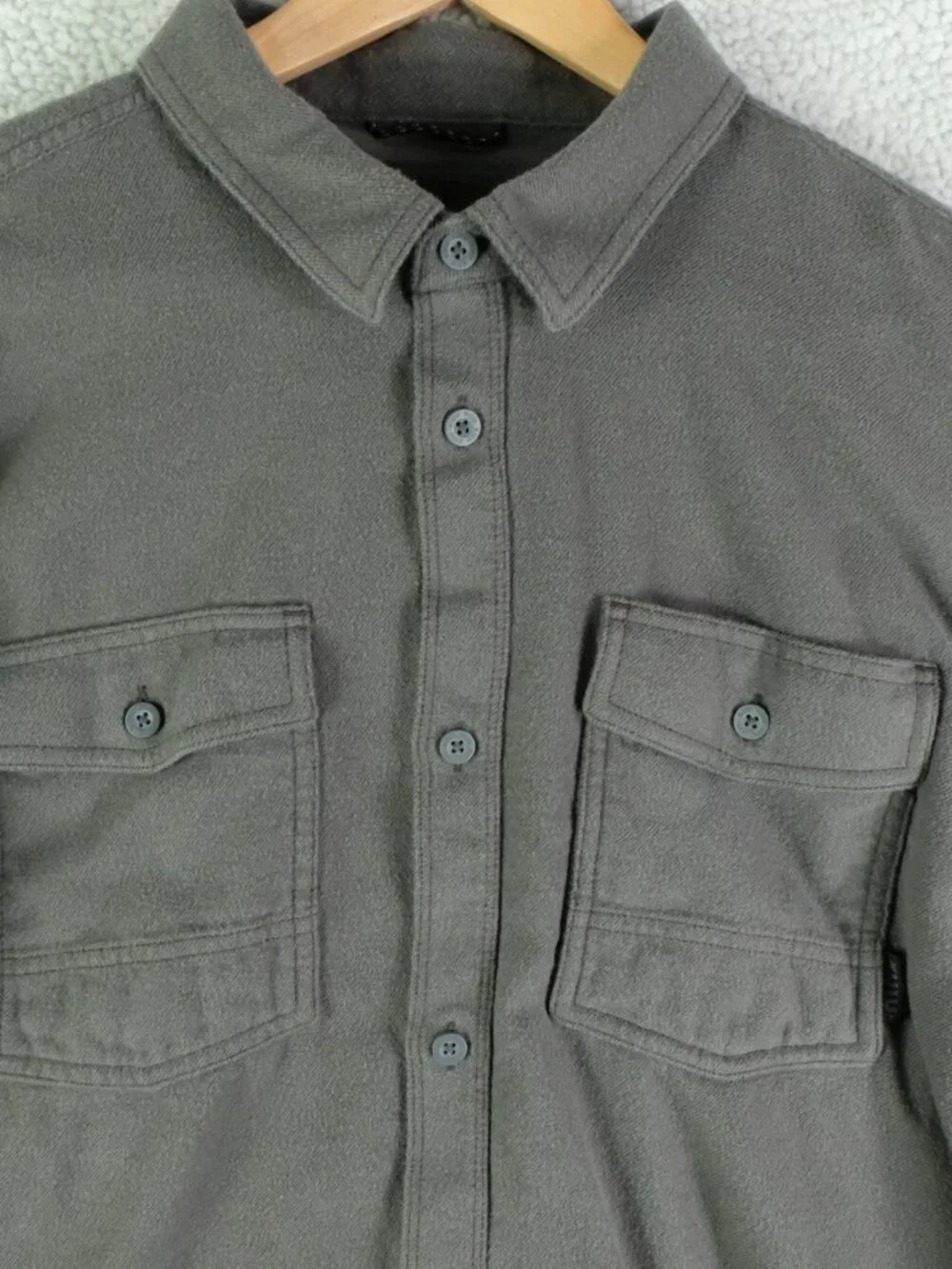 Kuiu Flannel Shirt Mens Extra Large Tall Gray Green Button Up Cotton Wool - Picture 2 of 10